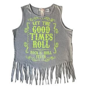 Op Girl’s Sleeveless Tank Top Size L (11-13), Gray, Let The Good Times Roll